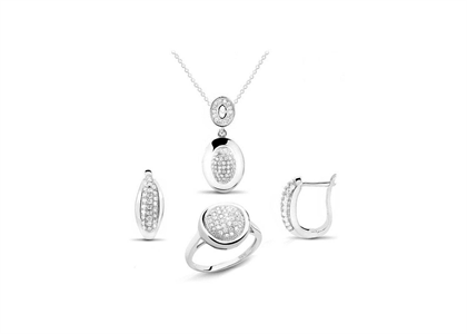 Rhodium Plated | Micro Pave Pendant Sets